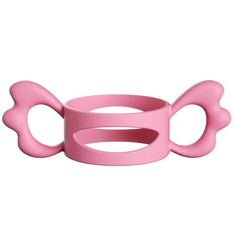 FAREVER Baby Bottle Handles, Easy Grip Bottle,Silicone Wide-Neck Bottle Handle, Outer Diameter Over 6cm for Bottle Pink (1 Pack) - Image 1